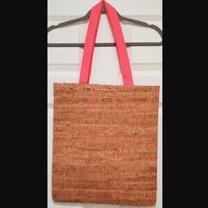 NEW Bath Body Works Cork Neon Pink Eco Friendly Reusable Beach Shopping Tote Bag